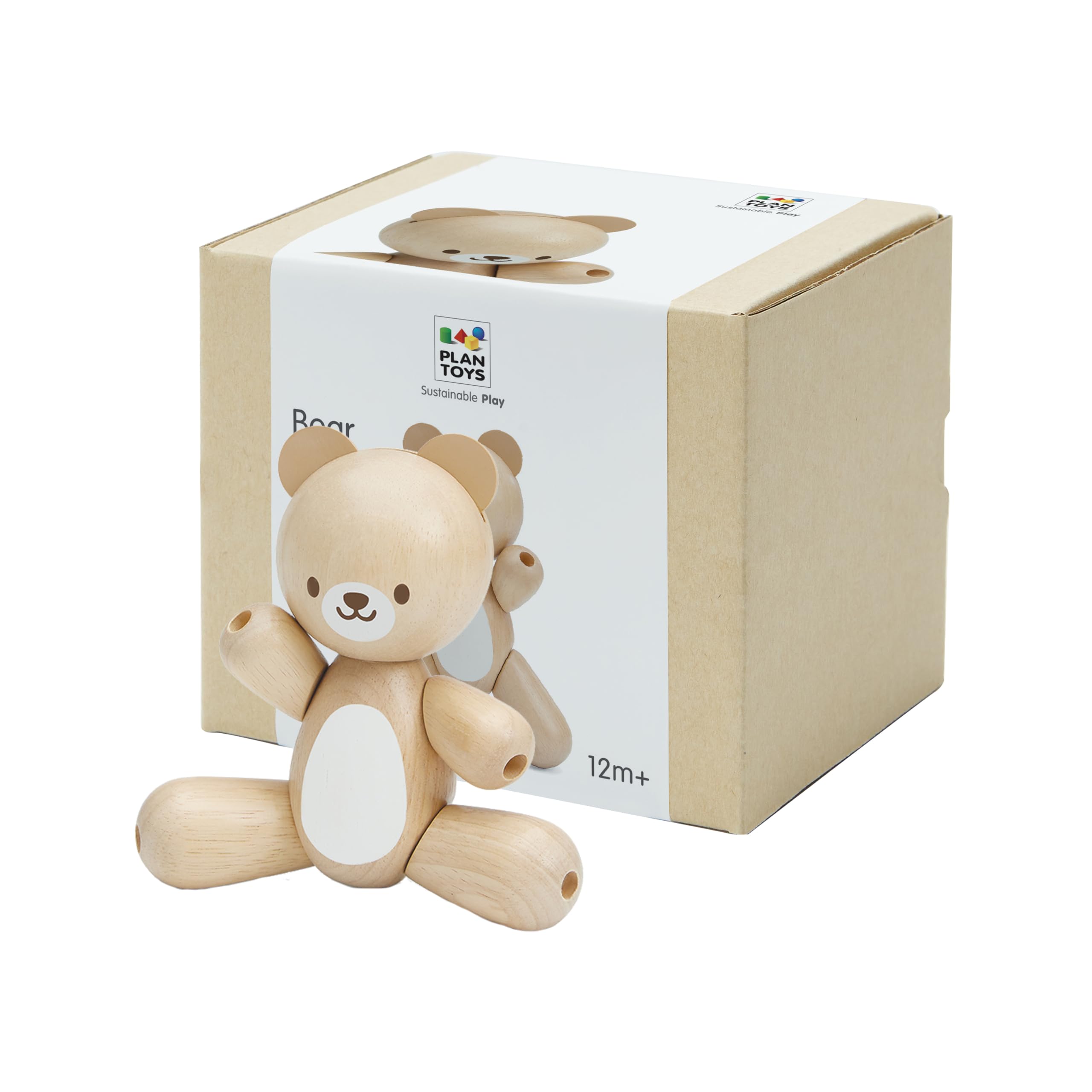 PLAN TOYS 5241 Bear, Wood, White