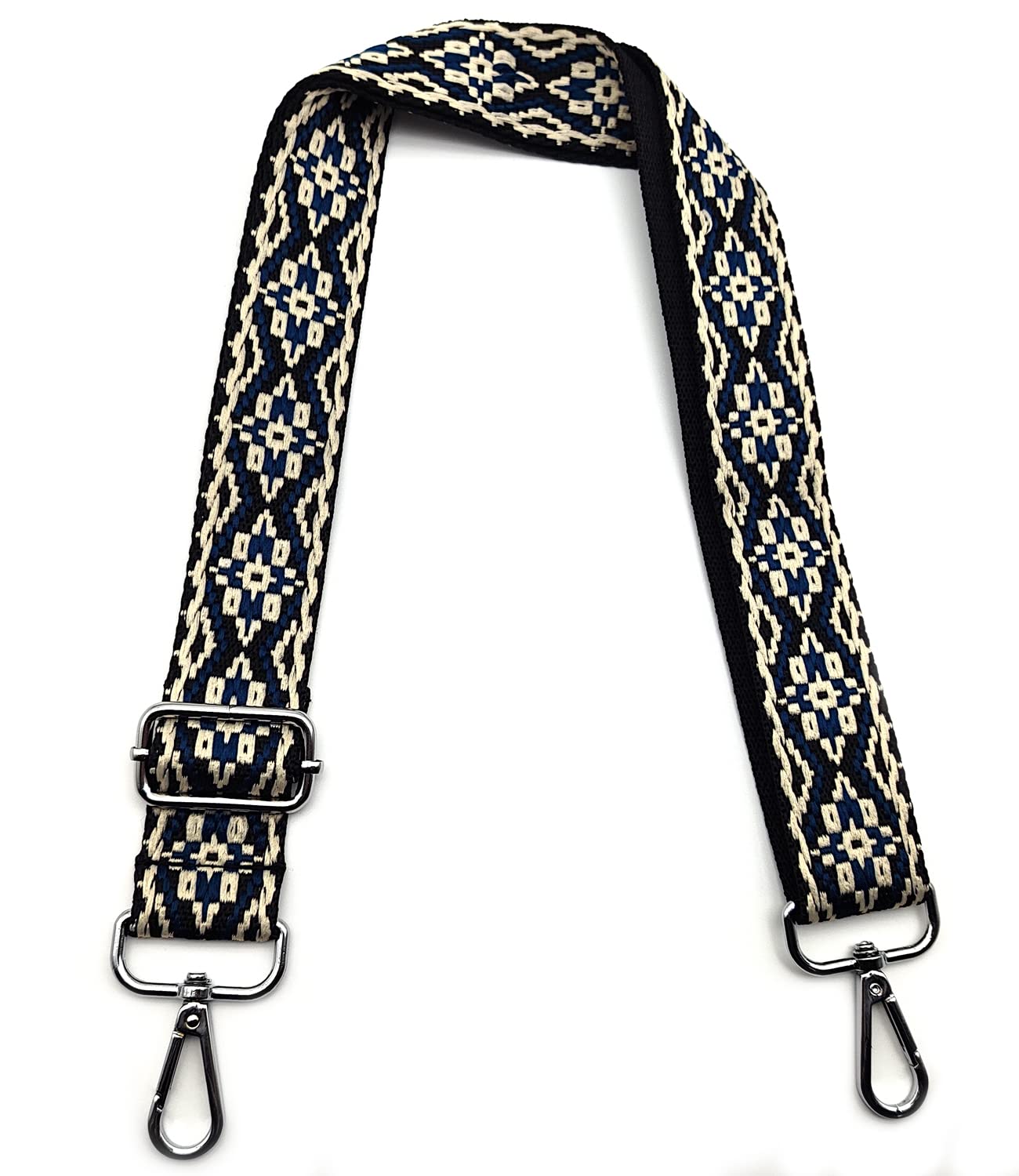 Replacement Bag Straps for Changeing, Adjustable Shoulder Strap for Handbags, Dark Blue Shoulder Strap Bag with Silver Carabiner, Bag Strap Width 3.8 cm for Women's Bags DIY, #4