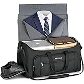 MILADA Convertible 2-in-1 Garment Duffel Weekender Bag Carry On Garment Bags for Travel Hanging Clothes Suit Bag Foldable Personal Item Business Overnight Bag with Shoe Compartment, Black