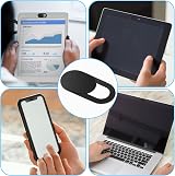 Amabro 8PCS Webcam Cover Slide Black Laptop Phone Camera Privacy Protector view 4