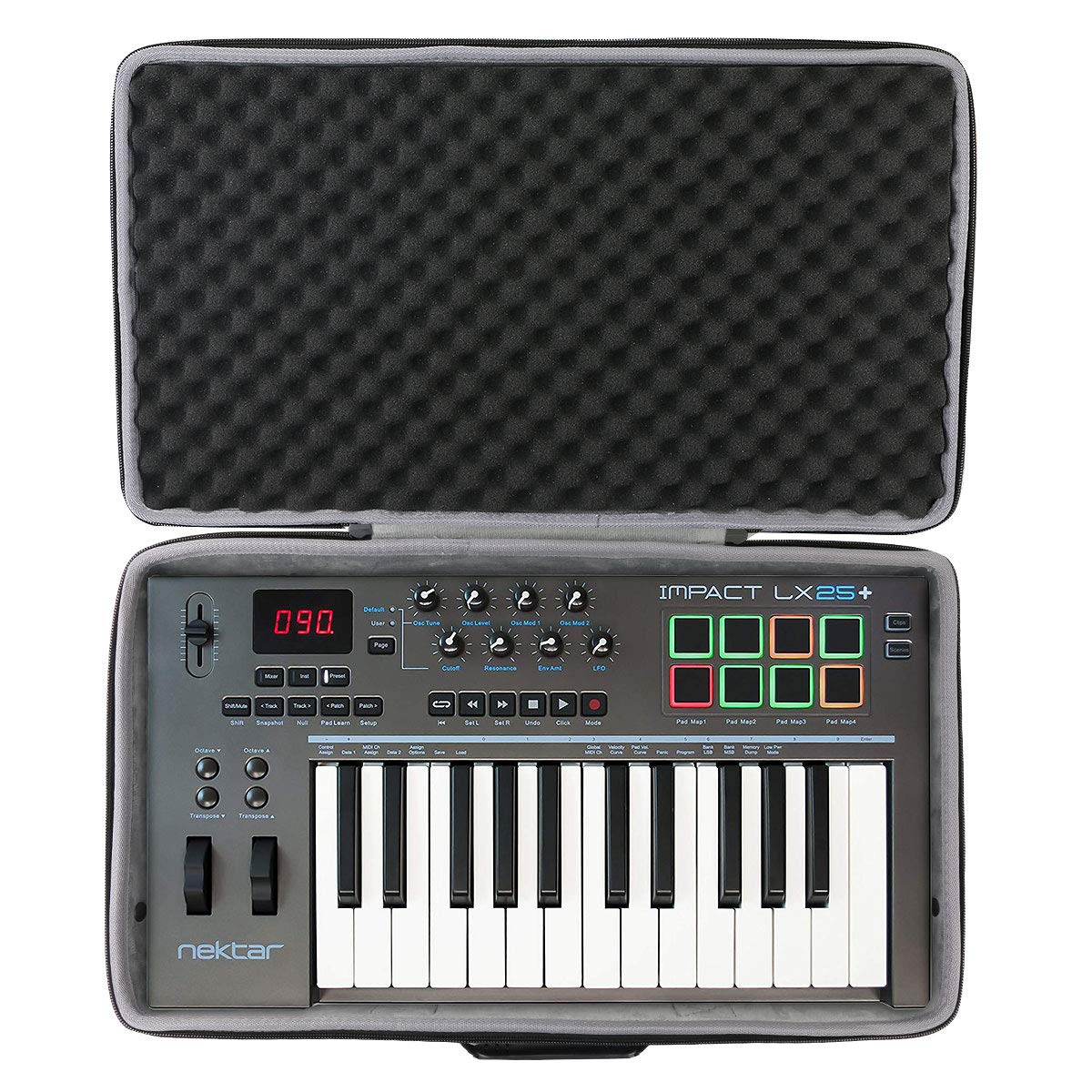co2CREA Hard Travel Case for Nektar Impact LX25+ MIDI Keyboard Controller, Case only