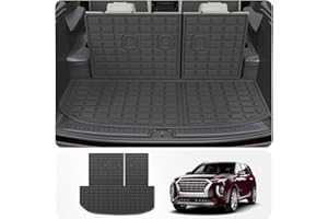 Thinzyou Cargo Mat Compatible with 2020-2025 Hyundai Palisade Trunk Mat Cargo Liner Trunk Liner TPE All Weather Back Seat Cover Protector Palisade 2024 Accessories (Trunk Mat with Backrest Mats)