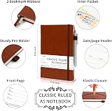feela A5 Notebooks 3 Pack Hardcover Ruled 120 GSM 128 Pages Brown view 2