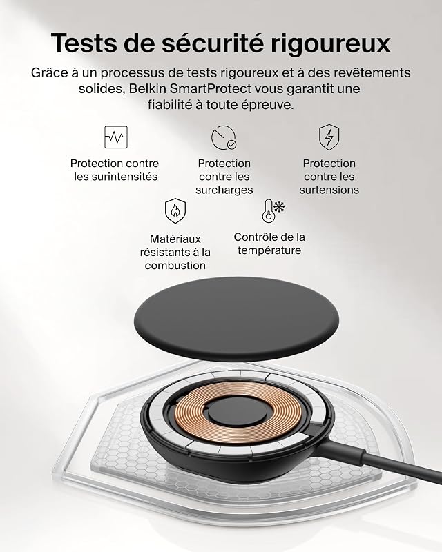 UltraCharge Chargeur Magnétique Qi2 25 W, Chargeur sans Fil Rapide, MagSafe avec Technologie De Refroidissement Passive, Support pour L'iPhone 17 (Tous Modèles), Pixelsnap, AirPods Pro - Noir