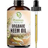 Organic Neem Oil for Skin and for Hair 100% Pure Cold Pressed Neem Oil for Essential Oil Mixing Massage Oils Nem Oils Spray for Indoor Plants 4 oz