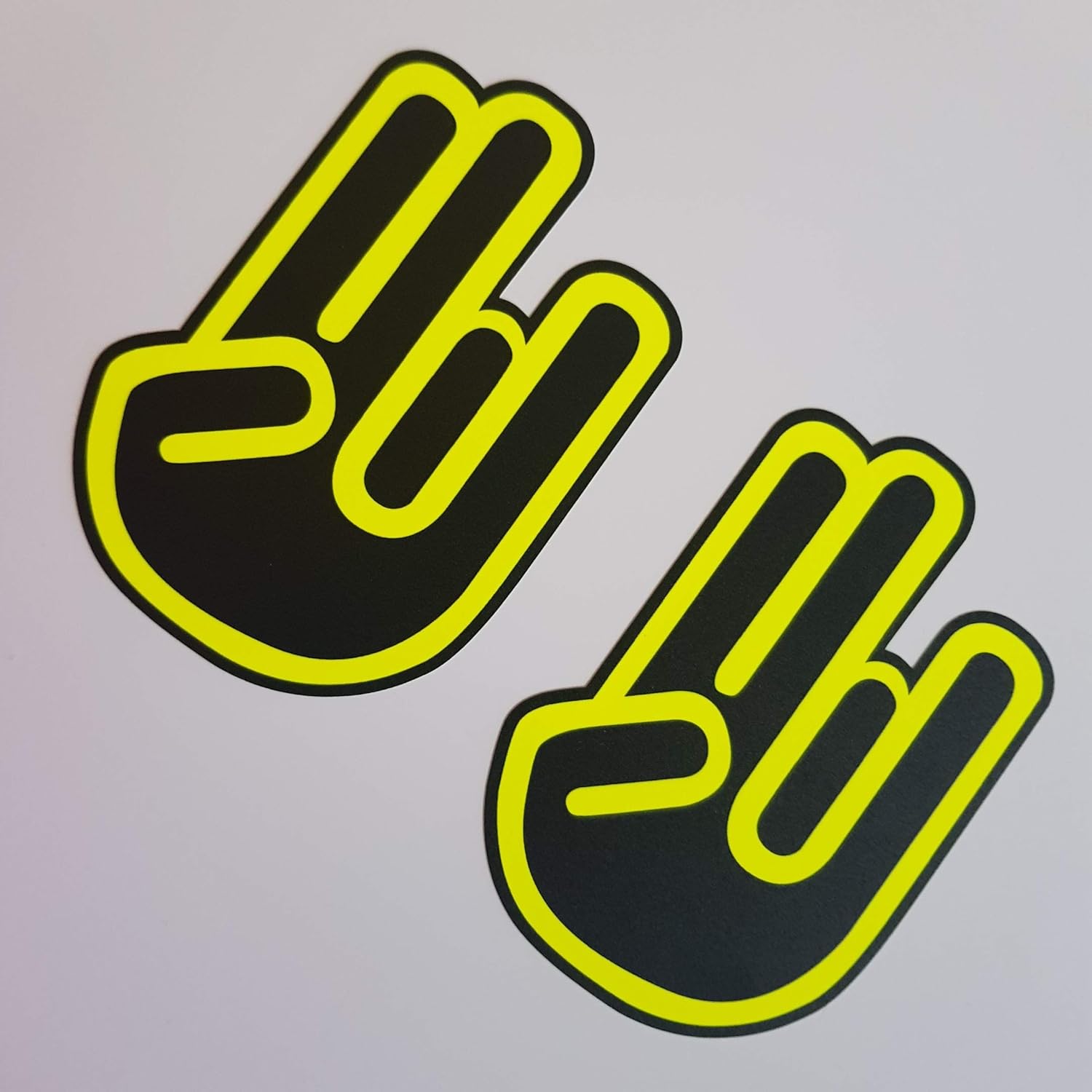 folienzentrum 2X Shocker Hand Neon Gelb Schwarz Aufkleber Shocker Hand