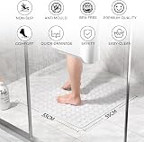 XIYUNTE Shower Mat Non Slip 53x53cm Anti Mould with Drain Holes White view 2