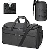 Bukere Garment Bags for Travel, Convertible Carry on Duffel Bag for Men Women, Backpack Straps, Shoe Compartment, 3 in 1 Hanging Dress Suit Bags for Men Women