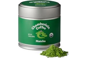 Chamberlain Coffee Ceremonial Matcha Green Tea Powder - Japanese Green Tea + Original Grade Matcha - Hot or Iced - Organic, Vegan & Gluten-Free Matcha Powder, 1.06 oz
