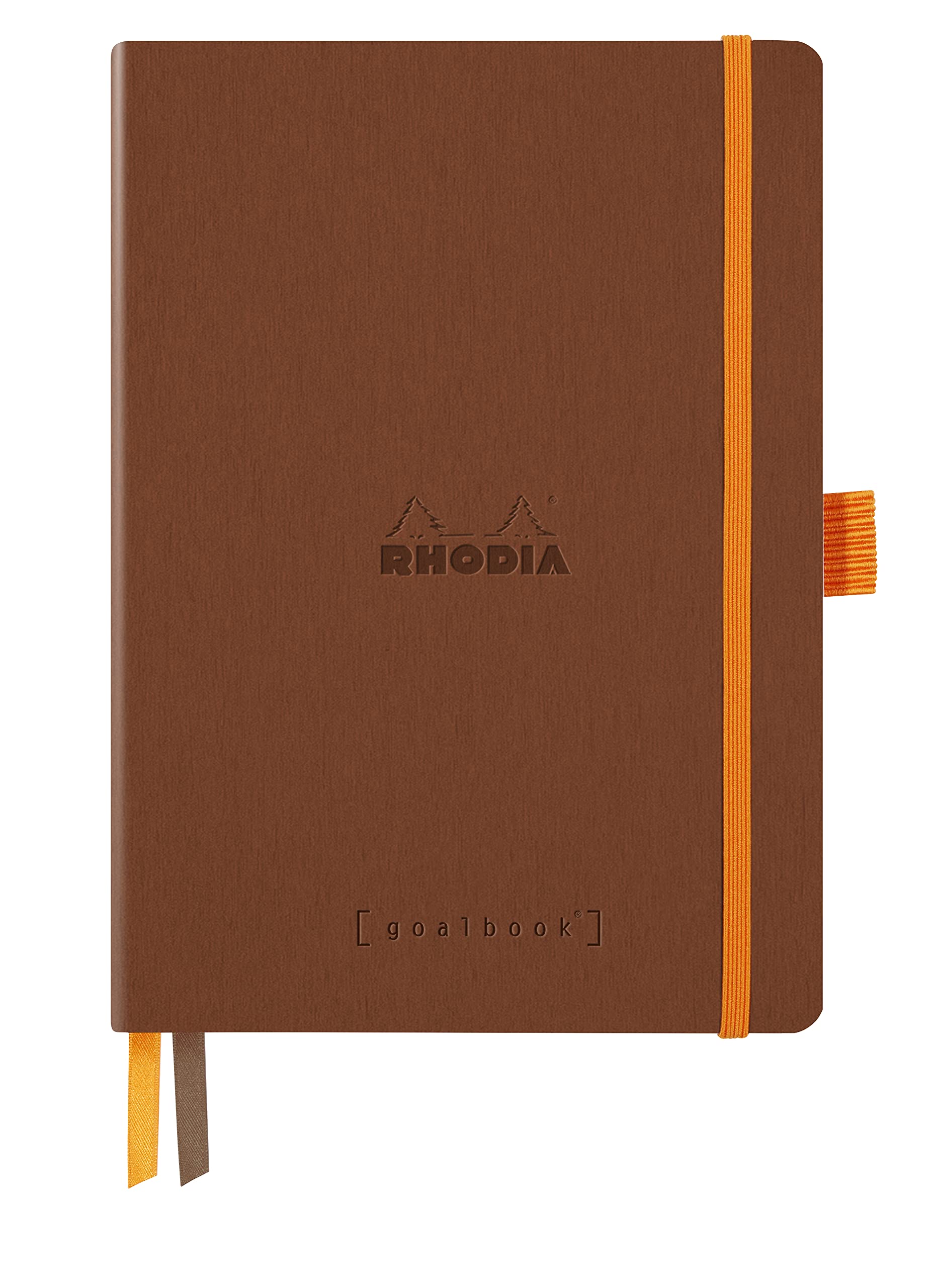 RHODIA 117812C - Notebook Bullet Journal Goalbook Copper - A5 14,8 x 21 cm - Dotted - 240 pages Ivory 90 g/m² paper - 2 Ribbons, Elastic closure - Leatherette