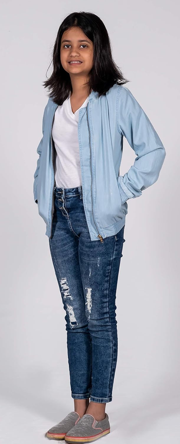 girls denim bomber jacket