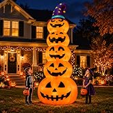 11FT Giant Halloween Inflatable Stacked Pumpkins Outdoor Decorations, Giant Blow Ups with Build-in LED Lights, Scary Yard Garden Decoration for Halloween Party Indoor Outdoor