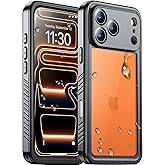 Temdan Compatible with iPhone 17 Pro Max Case,Waterproof Built-in Screen & Camera Protector IP68 Underwater Full Body 17FT Military Dropproof Shockproof Phone Case 6.9"-Black/Clear