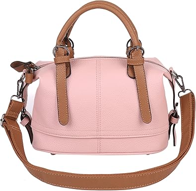Amazon エンジェルムーン レディース ショルダーバッグ ハンドバッグ 2way 斜めがけ 小さめ ミニボストン Shoulder ミニバッグ ビジネスバッグ 小さいカバン 軽いバッグ Bag かわいい カバン Women バック ポシェット キャバ ピンク ハンドバッグ
