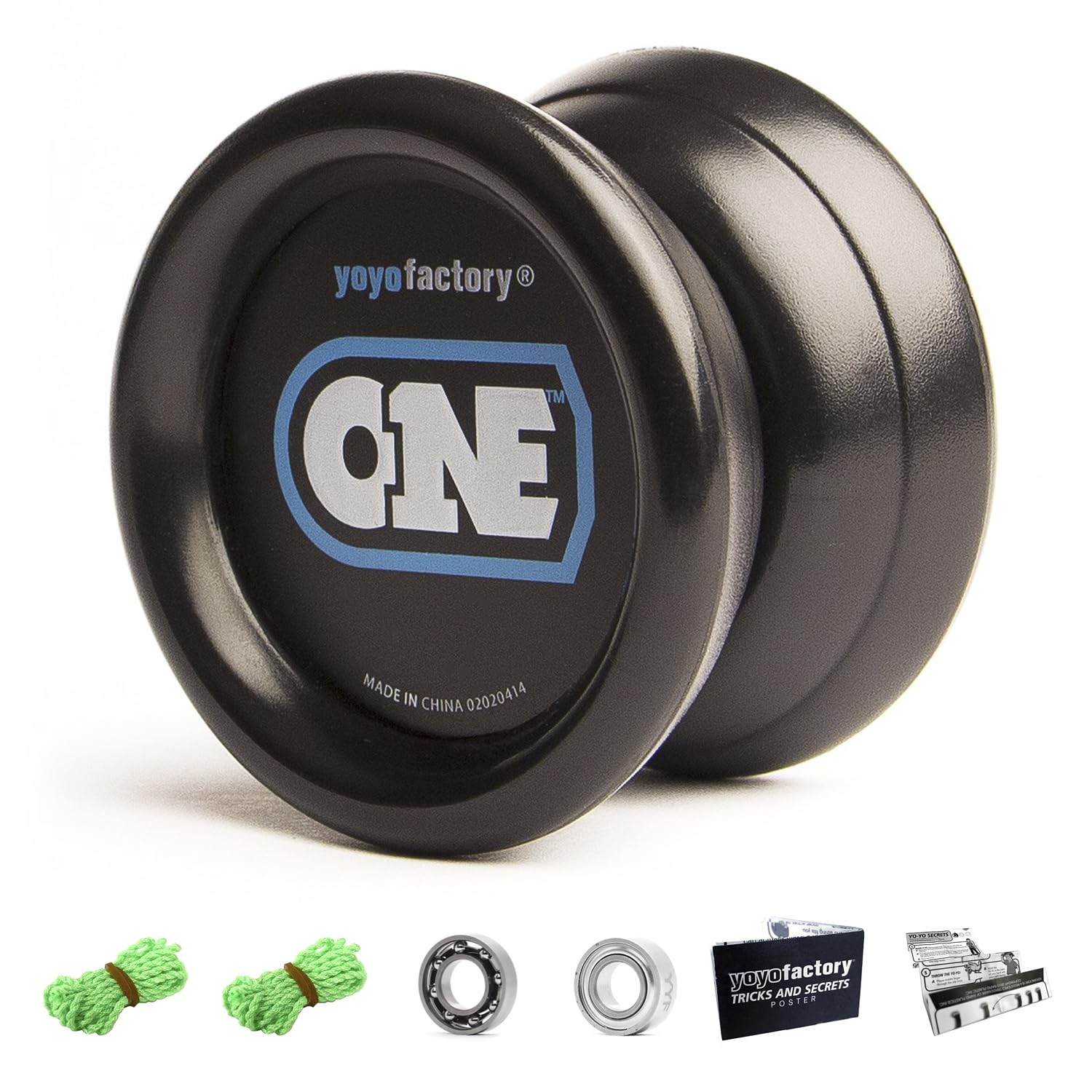 YoYo Factory ONE Yo Yo – Beginner Professional Yo-Yo for Kids & Adults | Responsive Trick YoYo for Learning, Practice & Fun - Black