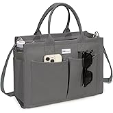 TOPDesign Heavy-Duty Canvas Tote Bag for Women, Adjustable Crossbody/Shoulder Handbag with 9 Pockets, Everything Tote