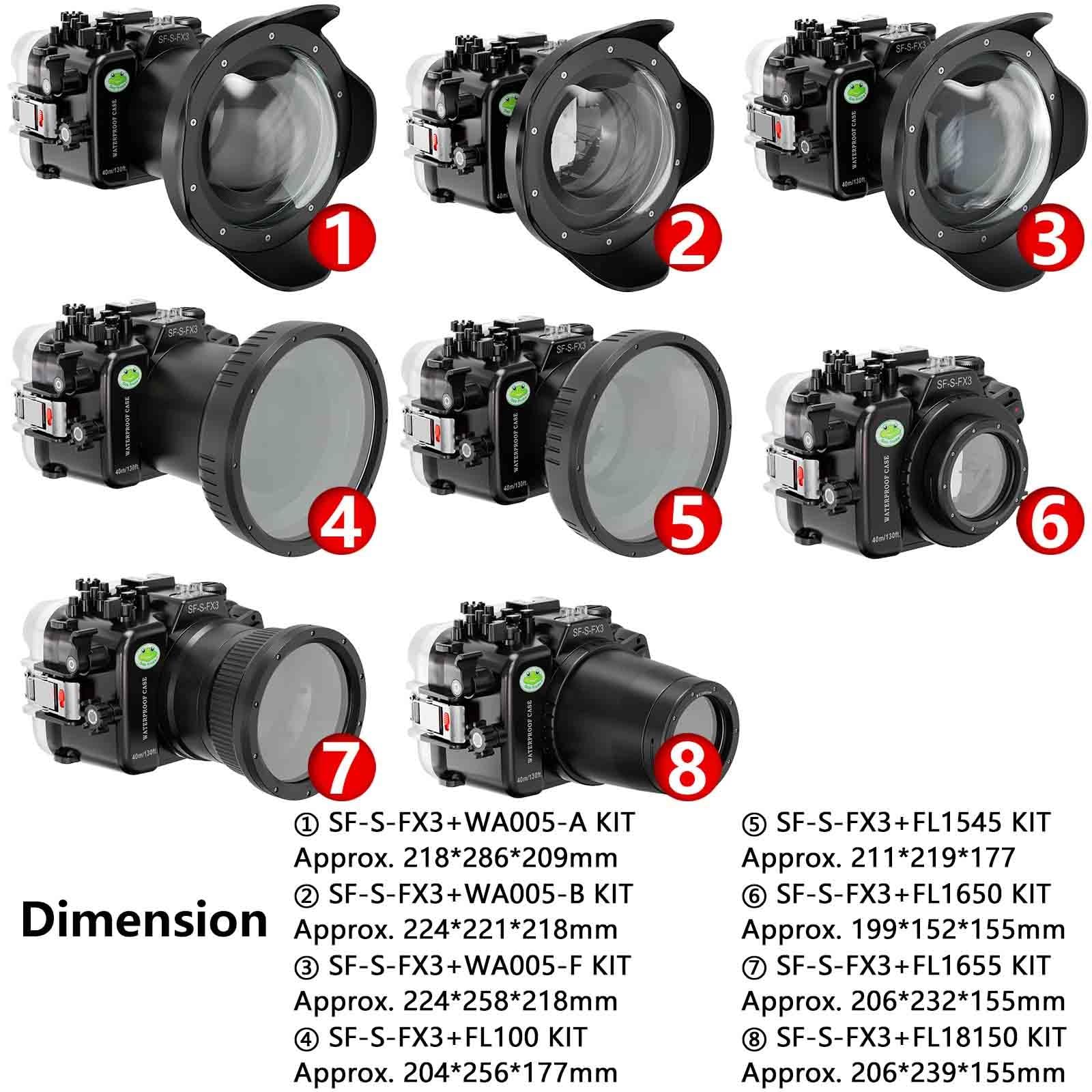Seafrogs Underwater Housing for Sony Alpha FX3 I FX30+ WA005F 6 inch Dome Port Kit [40M/130FT] Waterproof Case Scuba Diving Housing for Sony ILME FX3 I FX30 +16-35mm F2.8, 24-105mm F4 G