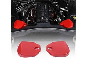 CHEAYAR Rear Strut Tower Covers Compatible with Chevrolet Corvette C8 2020-2023, ABS Plastic Engine Bay Shock Protection Panel Cover Trim, 2pcs C8 Accessories (Sports red)