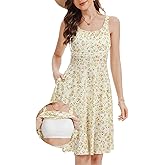 ANYFITTING Built in Bra Summer Dresses for Women 2026 Casual Short Dress Flowy Midi Sundresses Beach Vacation Outfits