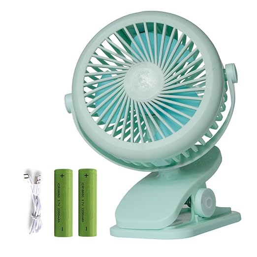 Amazon.com: S'beauty Portable Clip on Fan Powered by USB or 2200mAh Rechargeable Battery 360 