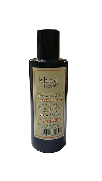 Khadi Amla and Bhringraj Shampoo - SLS and Paraben Free Pack of 1 (210 ML)