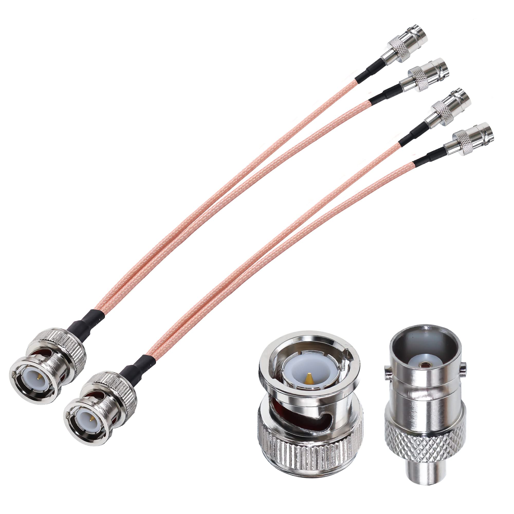 TUOLNK BNC Splitter Cable BNC Male to Dual BNC Female Extension Cable V Type RG316 6inch(15cm) RF Coaxial Pigtail Cable BNC Cable 50 Ohm 2 Pack