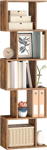 VASAGLE 6-Tier Bookshelf 24x40x159 cm Room Divider Rustic Brown LBC462K01