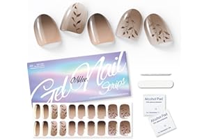 Oauee Semi Cured Gel Nail Strips | 20 Gel Nail Stickers | For Uv/Led Manicure Lamps | Salon Quality, Easy Application And Removal(Anthracite Gray)