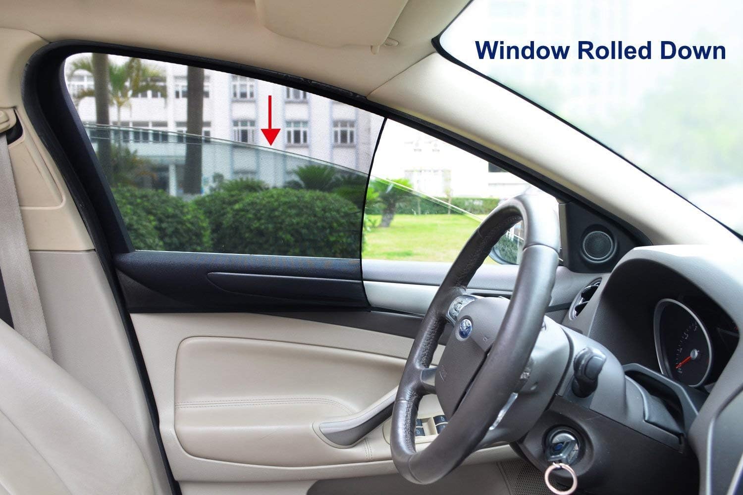 Reachs Car Front Side Window Sun Shade Brethable Mesh Sun Shield Protect for Baby and Kids from UV Fits Most Models