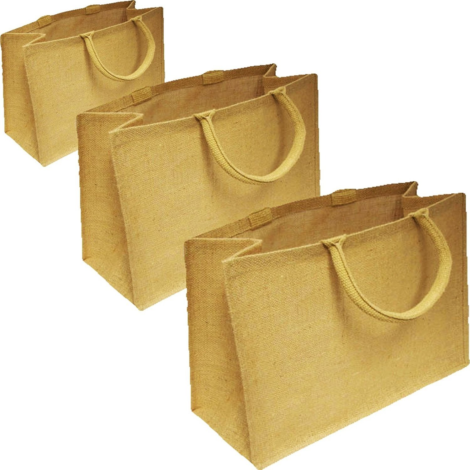 Jute Shopping Reusable Bags By Alan's Hessian Luxury Plain Tote Natural