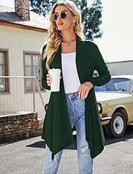 Women's Open Front Long Cardigans Casual Long