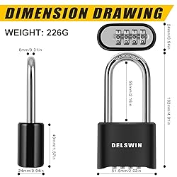 DELSWIN Combination Lock Outdoor Padlock