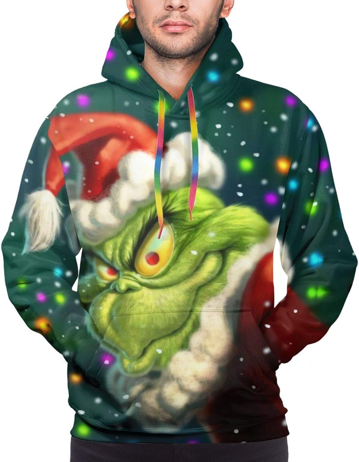 PLUAN TheGrinch Men Sweatshirt 3D Graphic Print Hoodie Novelty Long