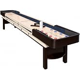 Hathaway Merlot 12-Ft Shuffleboard Game Table - Espresso Finish | Lacquer-Coated Playfield, Built-In Scorers, Storage, Climate Adjusters, Leg Levelers, 8 Pucks, Brush, Powder, For Rec Rooms