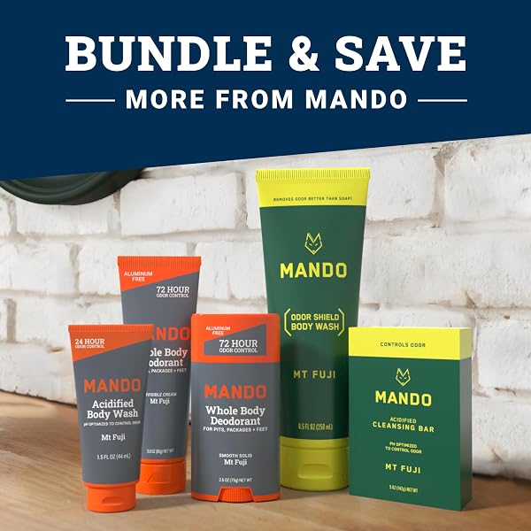 MANDO ODOR SHIELD BODY WASH – 24 HOUR CONTROL – REMOVES ODOR BETTER THAN SOAP – SLS FREE, PARABEN FREE, SKIN SAFE – 8.5 OUNCE (PACK OF 2) (MT FUJI)