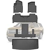 SANBAN-AXE Floor Mats & Trunk Mat for Chevrolet Tahoe 2021-2024 2025-2nd Row Bucket Seat(7 Seats Version) &GMC Yukon(Not Fit XL,TPE All Weather Protection Car Floor Liners for Chevy Tahoe