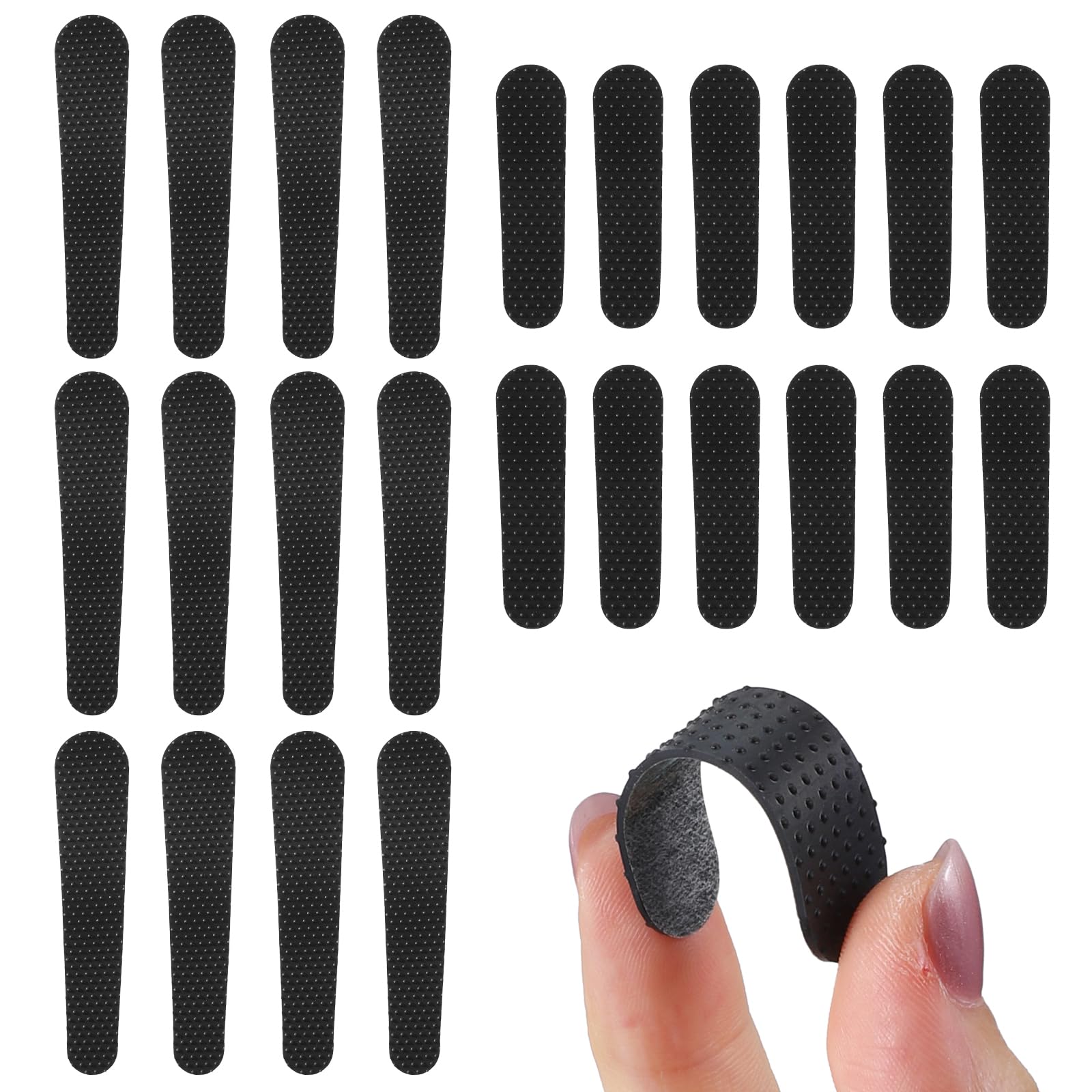 Photo 1 of 24pcs Non-Slip Shoulder Bag Strap Gripper Holder Black Rubber Adhesive Purse Strap Strip Grip Holder for Handbag Tote Backpack Anti-Falling Self-Adhesive Straps Gummy
