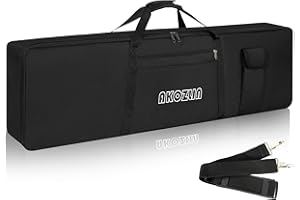 AKOZLIN 88 Keys Keyboard Case Portable Electric Keyboard Piano Gig Bag 600D Oxford Cloth Size 54.1"×6.69"×13.18", Black