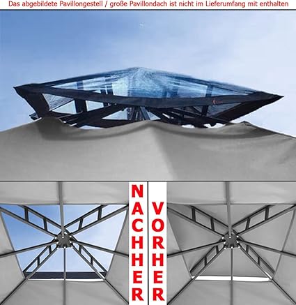 Amazon De Habeig Kamindach Transparent Durchsichtig Pavillon Dach Ersatzdach Pe Wasserdicht Neu