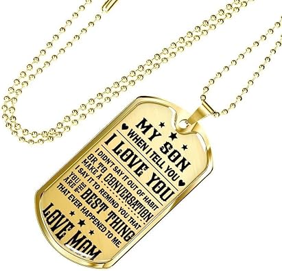 mom to son dog tags