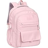 Phaoullzon Teen Girls School Backpack for Boys, College Aesthetic Laptop Bookbag for Women,Pink