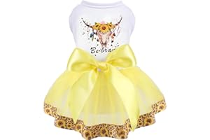 YIKEYO Dog Dress for Dog Spring Summer，Dog Dress for Small Dogs Girl，Dog Skirt Female Puppy Dresses Pet Dress Yorkie Chihuahua Tulle Dress Birthday Party Lace Costume Tutu Skirt Apparel