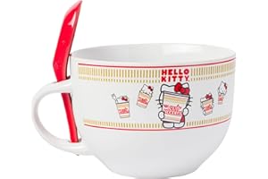 Silver Buffalo Hello Kitty Original More Than Soup Boxed Ceramic Soup Mug with Spoon, 24 Ounces