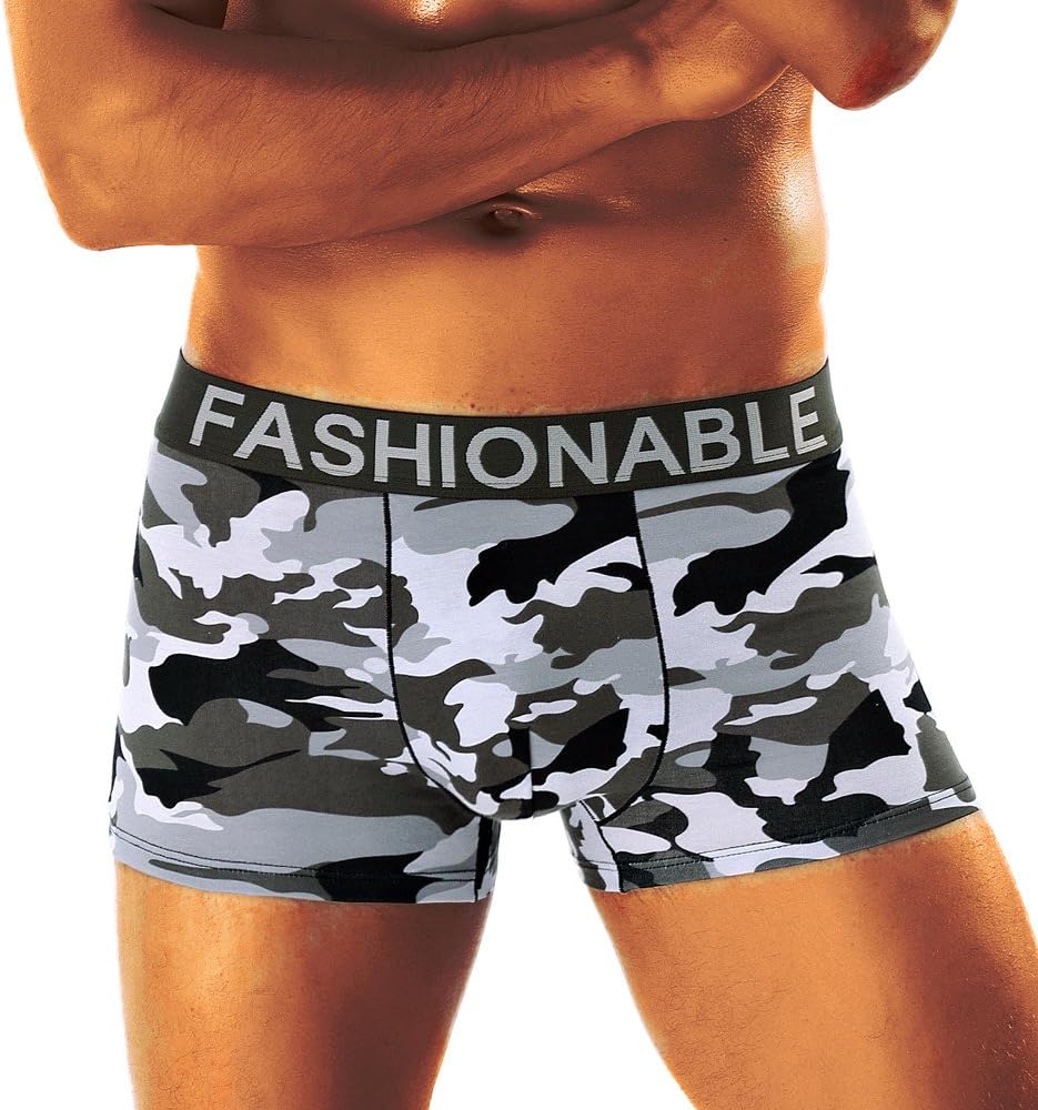 Wtouhe Men's Camouflage Underpants,Summer New Sexy Soft Comfort Breathable Briefs Knickers Boxers Underwear