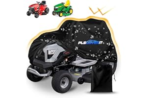 Plscoverit Riding Lawn Mower Cover, Outdoors100% Waterproof Tractor Cover with Drawstring & Storage Bag, Heavy Duty 600D Polyester Oxford, UV, Dust, Dirt, Wind for Outdoor Garden Storage,72×54×46 in