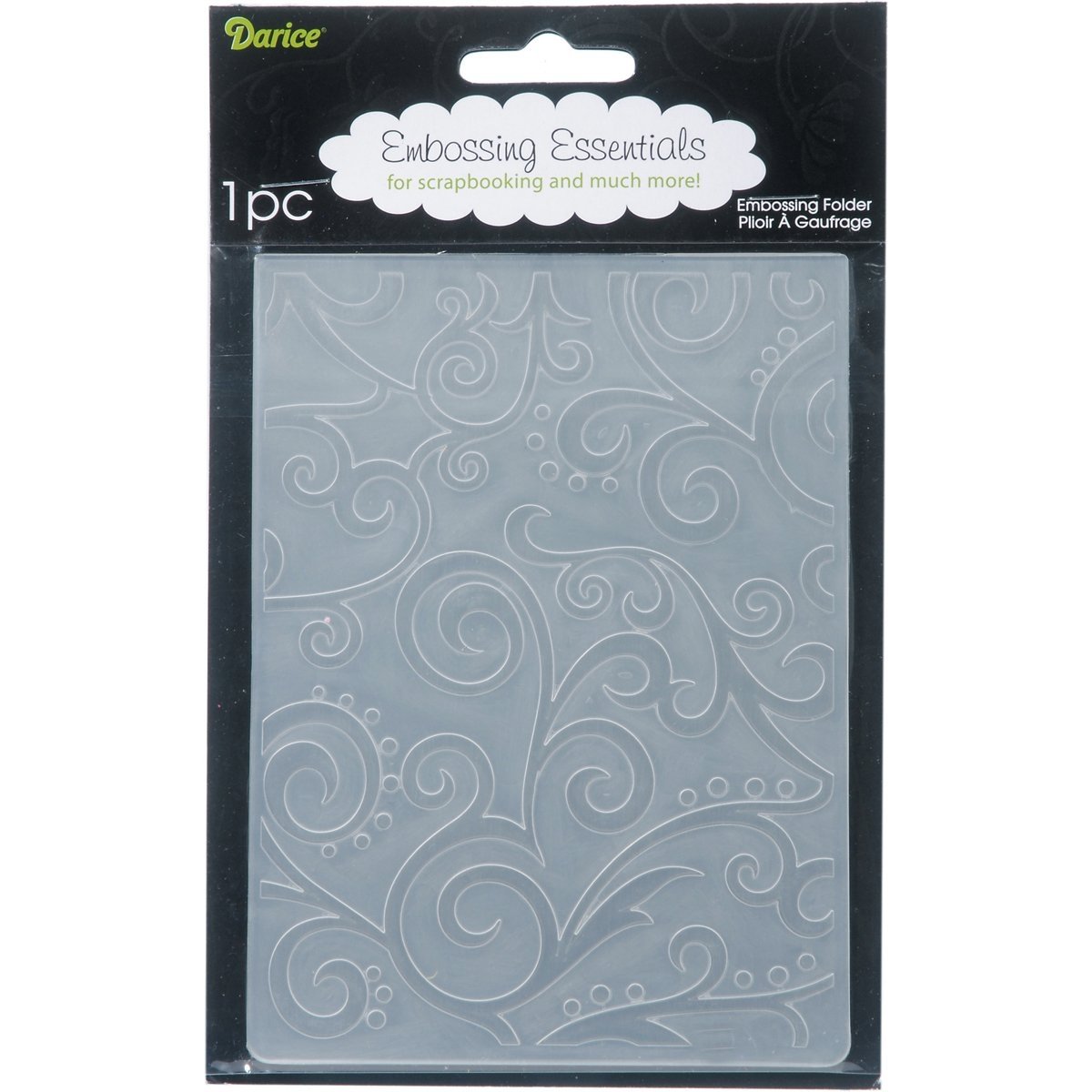 Darice Scroll Background Embossing Template, Transparent, 10.8 x 14.6 cm