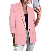 Happy Sailed Womens Long Sleeve Blazer Business Casual Open Front Work Office Suit Jackets