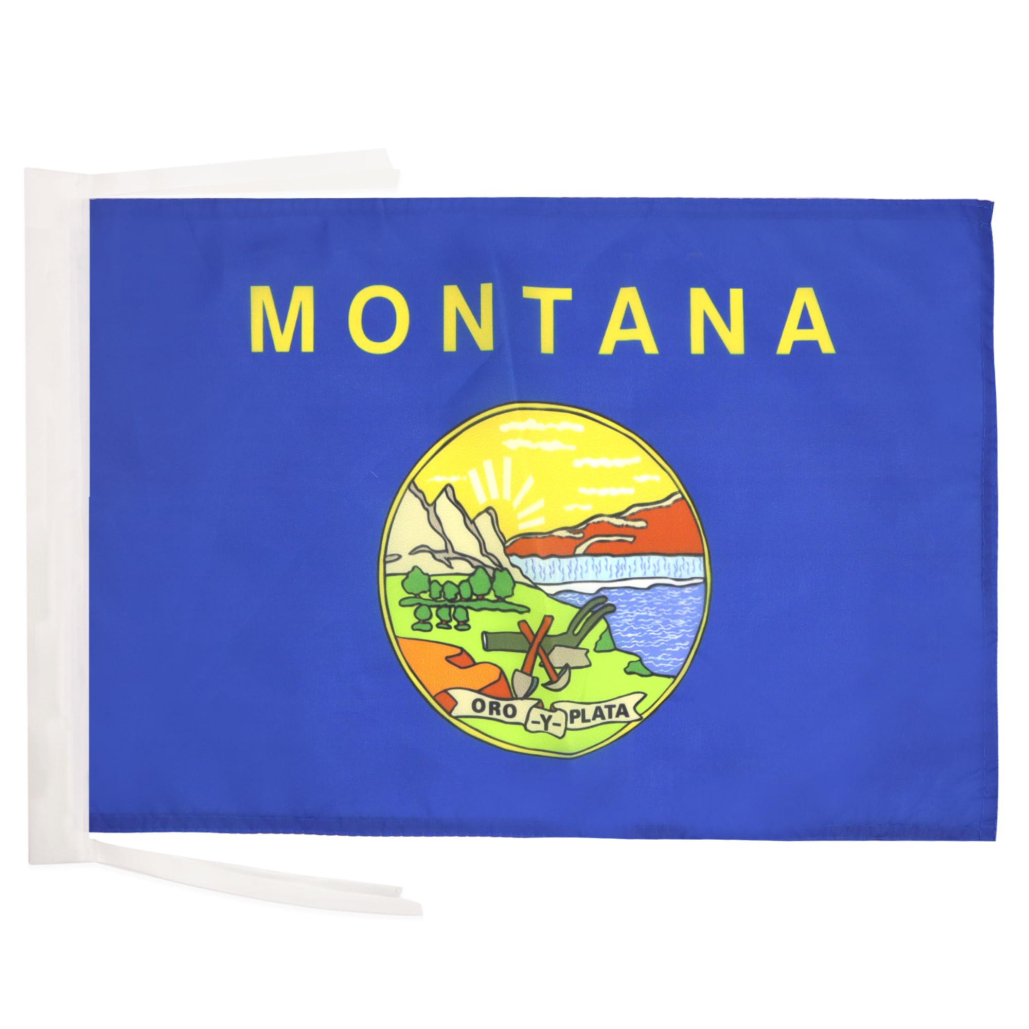 AZ FLAG - Montana Flag - 18'' x 12'' - 100% Polyester US state of Montana Small Banner with Two Cords - Fade Resistant - Vivid Colors - 18x12 in - 45x30 Cm — image 1