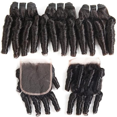Funmi Curly Hair Bundles With Closure 10a Peruvian Virgin Hair