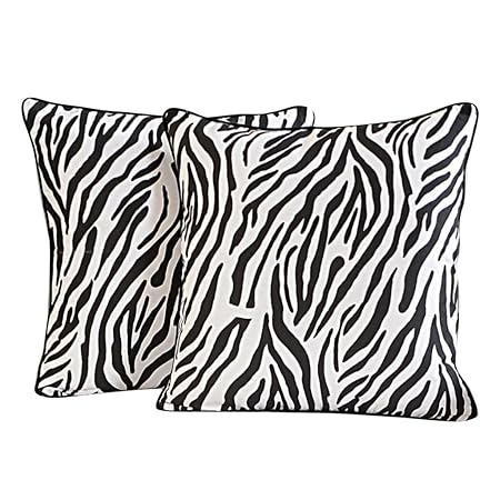 Yuga Home Decor Zebra Print Cushion Cover 16 X 16 Inches Printed Decorative Pillowcase 2 Pcs